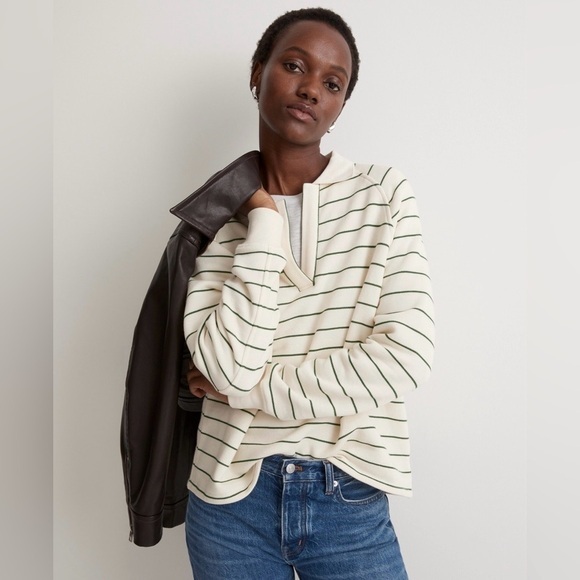 Madewell Betterterry Polo Sweatshirt - Picture 1 of 8